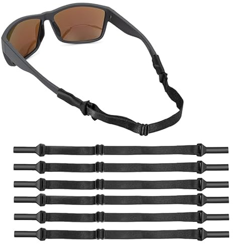 Azwood Brillenband Sport, 6 Stk Verstellbar Sportbrillenband, Stabil & Rutschfest Brillen Band Fit Verschiedene Sportarten, Brillenbänder Herren & Damen für Alle Kopfumfangs