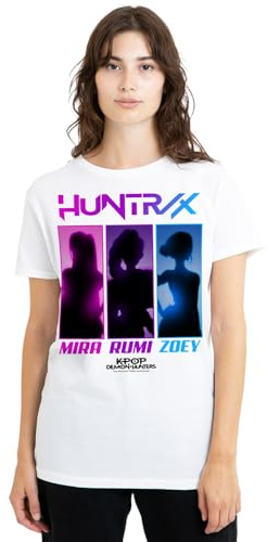 Kpop Demon Hunters Womens K-pop Huntrix Spotlights Ladies Shirt, White, Small, White, S UK