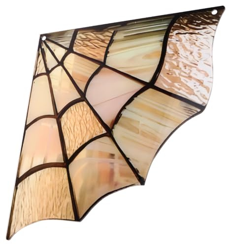 Correa Spider Glass Room Decoration Spiderweb Door Topperwall Decor Corner Sign Spider Webs Stained Glass Window Frame Home