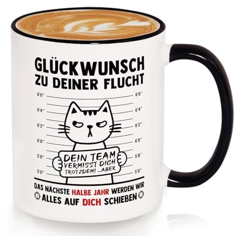 Craftique Abschiedsgeschenk Kollegen Jobwechsel, Kaffeetasse mit Spruch | Abschied Kollegin Rente, Abschiedsgeschenk Kollegin, Weihnachtsgeschenke (311ml)