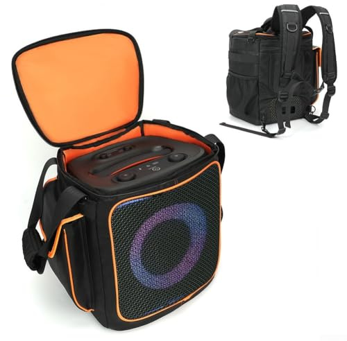 MoSundi EVA Rucksack Aufbewahrungstasche für JBL PartyBox 2 Encore 32 x 36 x 9 cm Wasser-Outdoor-Lautsprechertasche mit verstellbaren Schultergurten Schwarz