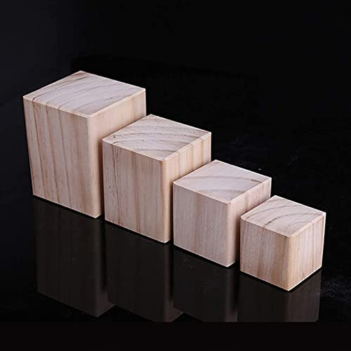 HJYCLFAZU Möbelbeine aus Holz – 4 Ersatzfüße für Sofa und Tisch, quadratisches Design, DIY-Projekte, Erhöhungsstütze für Couch- und Esstische, Größe 15 x 15 x 20 cm