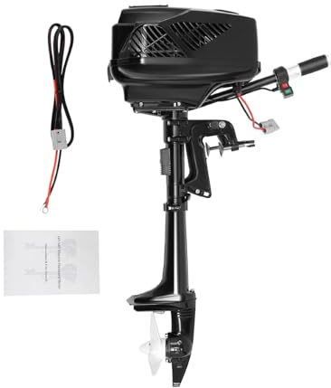 Mqwdxzfes 48V 1200W Elektrischer Außenborder, Bürstenloser Außenborder Motor, Kurzwelle Bootsmotor mit 1500kg Schub, Marine Elektro-Außenborder für Schlauchboote Angeln Kajak Angelboot bis 5m
