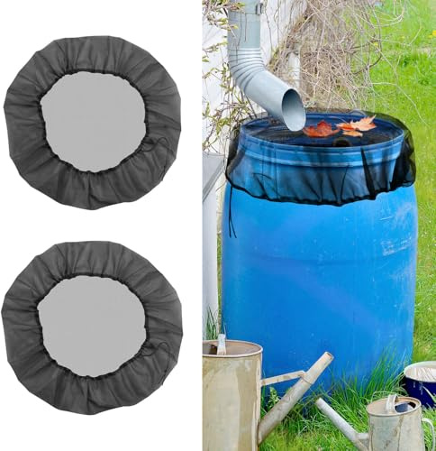 2 Stück, 110 cm, verstellbar, Netz für Regentonne, Netz, Wasserauffangnetz mit Kordel, Filterdeckel für Wassersammlung, für Gartenregen (2 Stück, 110 cm)