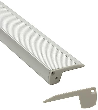 LED Aluprofil S01 Treppenprofil + Abdeckung Alu Schiene für LED-Streifen 1m silber opal