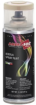 AMBRO-SOL - Pintura acrílica en spray, color Blanco Crema, RAL 9001, resultado profesional en múltiples superficies, exteriores e interiores, 400 ml, El embalaje puede variar
