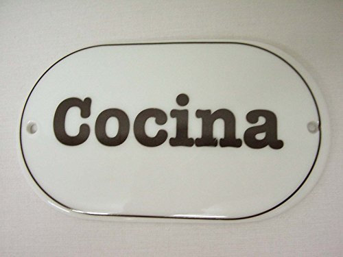 Placa Cartel Letrero Ovalada Puerta Pared Cocina Porcelana Letrero Cocina