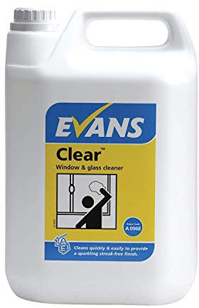 We Can Source It Ltd - Evans Clear - Window and Glass Cleaner - Easy and Quick 5Litre Kitchen and Bathroom Grime Cleaner, Pack of 2
