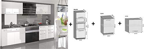 NAKA NEU Komplette Küche KOMPAKTO Hochglanz (Weiss) individuelle Kombination