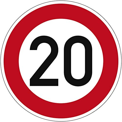 Panneau de signalisation Vitesse maximale autorisée 20km/h | No. 274-20 | Ø 420mm, alu 2mm, RA1 | RAL | Panneau de signalisation original | Dreifke®