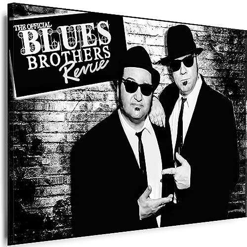 Myartstyle - Bilder Blues Brothers 80 x 60 cm Leinwandbilder Xxl - 1 Teilige Wandbilder Film Popular Movies Kunstdrucke w-P-2020-6