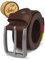 Cartvelli Herren Ledergürtel Braun 110cm Made in Germany - 40mm Echt-Leder Gürtel Schnalle Silber Herrengürtel Vollleder Jeansgürtel BS19b-110