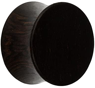 Treuheld® | 10mm Ohr Plug | Holz | Schwarz | Organic | Double Flared Ohrtunnel | hautfreundlich atmungsaktiv & antiallergen | Damen + Herren