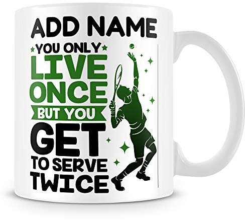 MUGGZ Tennis Mug Personalised Gift - You Only Live Once But You Get to Serve Twice