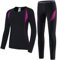 SAGUARO Thermounterwäsche Skiunterwäsche Damen Funktionsunterwäsche Warme Ski Unterwäsche Frauen Winter Thermal Underwear Women Rosa,Gr.42