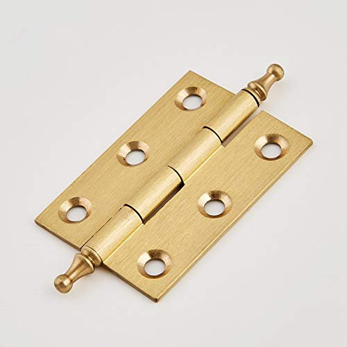 Decorative Solid Brass Hinges Gold Kitchen Cabinet Cupboard Door Butt Hinges Furniture Hardware 2Pack (2,3inch)