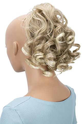 CAISHA Haarteil Haargummi Lena Hochsteckfrisuren Brautfrisuren Voluminös Gelockt Unordentlich Dutt Kunstfaser DM17cm Blond Mix G15L