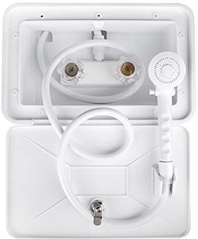OYMOV Kit de Cabine de Douche extérieure pour Camping-Car avec Serrure pour l'extérieur, Accessoires d'extérieur Non métalliques pour Camping-Cars, sellettes, Camping-Cars, remorques de Voyage,