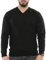 NOROZE Men's Jumper Knit V-Neck Plain Classic Sweater Pullover Knitted Sweatshirt (S, Black)