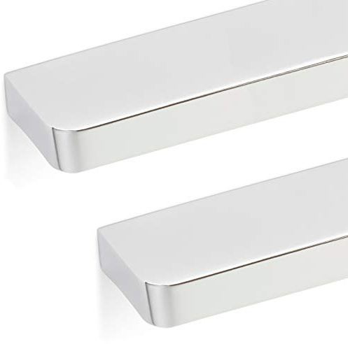 SOTECH 5 x Möbelgriffe SW107 BA 128/288 mm Chrom matt | Schrankgriffe Länge 307 mm Profilgriffe Breite 8 mm Schubladengriffe Höhe 20 mm
