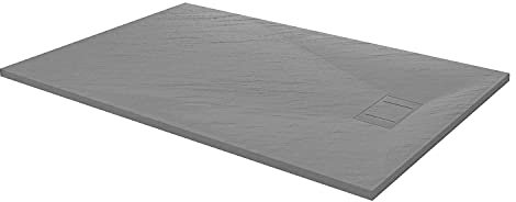 Plato de ducha efecto piedra con valvula incluida H. 2.6 cm - 70 x 160 Gris