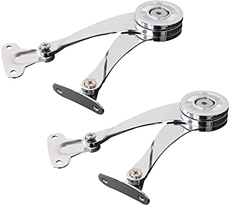 2 Stück Klappenbeschlag Klappenstütze Klappenhalter, Klappdeckel der Schrankstütze, Hub-Stütz-Puffer-Scharnier, verstellbarer Deckel-Stützscharnier für Schrank/Schrank/Schranktür mit Soft-Close