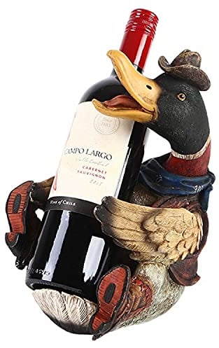 BANNESE Ente Weinflaschenhalter Kreativer Harz Wein Flaschenhalter Handwerk Home Küche Weinkeller Dekorative Freistehender Weinhalter Für Home Counter Bar Küche