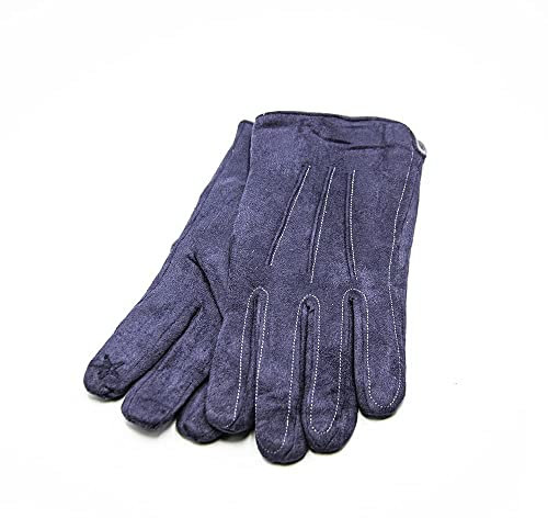 Elegante Herren-Handschuhe für den Winter, aus Kunstleder und winddichtem Kunstfell