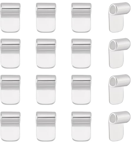 arricraft 16 Pcs Glue-on Flat Pad Bails, Silver Pendant Spoon Earrings Bails Pendant Cabochon Jewellery Findings for Necklace and Earrings Making Connector Charms Accessories