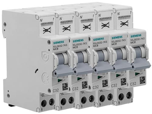 Lot de 5 disjoncteurs Auto P+N 32A