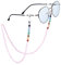 Nupuyai 7 Chakra Stein Perlen Brillenkette Damen Kristall Sonnenbrillenkette Gesichtsmaske Kette Edelstein Brillenband Brillenkordel Brillenhalter für Lesebrillen, Myopiebrille Rosenquarz