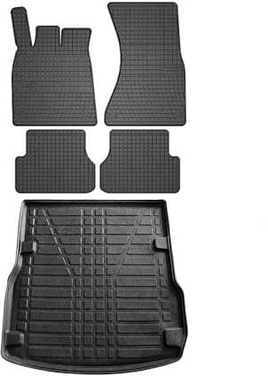 Fußmatten & Kofferraumwanne Set kompatibel mit Audi A6 C7 Avant Allroad 2011-2018 Gummi 5X