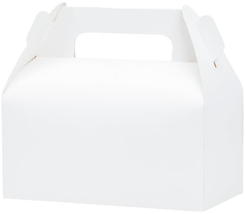 UnicoPak 30 Pack White Party Food Boxes Party Bags Boxes for Sweets Treats Lunch Goodie Cookie Toys for Kids Birthday, 16.5x9x10 cm
