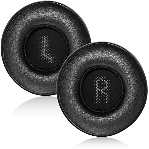 Yizhet Almohadilla Auriculares Compatible con JBL E35 E45 E45BT Almohadillas Cascos de Repuesto en Espuma Viscoelástica & Cuero Proteico, 1 Par, Negro