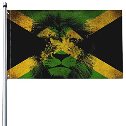 Rastafari Reggae Jamaika-Flagge, Gartenflagge, Polyester-Banner mit Ösen, 9,1 x 1,5 m, Hausflagge für Garten, Terrasse, Rasen, Hof