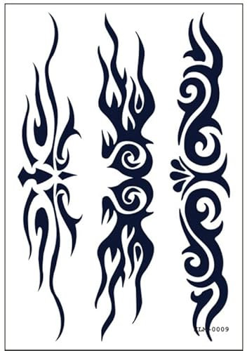 Tatouage tribal Tatouage Bois de Cul Tatouage Semi Permanent Tatouage Longue Durée Imperméable Faux Tatouage XLM (09)