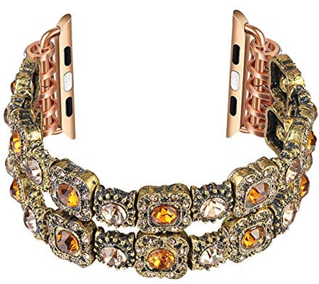 BCMCBV Correa de reloj para mujer para Apple Watch de 41 mm, 45 mm, 38 mm, 40 mm, 42 mm, 44 mm, hecha a mano por pulsera de cristal para i-watch Series 7, 6, 5, 4, 3, 2 SE, 38-40mm, Ágata