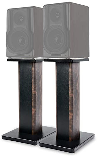 24 Inch (60CM) - Pair- Wood Speaker Stands for Home-Cinema HiFi Desktop and Satellite Speakers Monitor Stands, Enhanced Audio Listening Experience for Home Theaters
