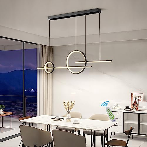 Lanekd Esszimmerlampe Pendelleuchte LED Hängelampe Dimmbar Höhenverstellbar Wohnzimmer Decken Hängeleuchte Modern Ring Design Esstisch Kronleuchter für Kinderzimmer Küchen Büro Hängend Leuchten