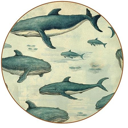 Cartoon-Ozeanwal-Untersetzer für Getränke, 6 Stück, Tisch-Schutzmatte für Weingläser, Tassen und Tassen, wiederverwendbar im Büro, Küche, Bar, 10,9 cm