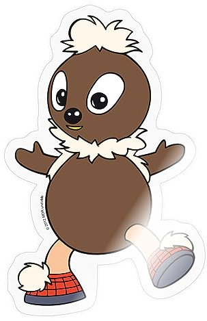 Spreadshirt Sandmännchen Und Seine Freunde Pittiplatsch Sticker Aufkleber, 10 x 10 cm, Transparent glänzend