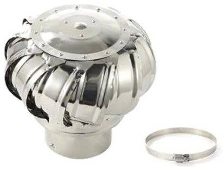 KADEUX Comignoli Girevoli per Camini, Cappello Eolico in Acciaio Inox, Cappello Zincato Eolico per Estrazione di Fumi, Aspiratore Fumi Girevole Inox 110mm-400mm (Size : 110mm-4.3inch)