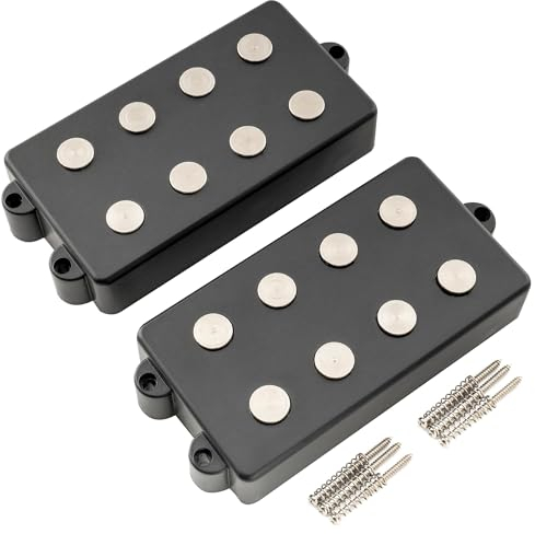 Artec MMC4 Keramik Soapbar Bass Tonabnehmer Hals Steg Pickups Set für 4-Saiter MusicMan Style Bass, Schwarz