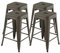 RELAX4LIFE 4er Set Barhocker, Barstühle aus Metall, Thekenhocker Stapelbar, Küchenstühle mit Fußstütze & Rutschfesten Füßen, bis 150 kg belastbar, Hocker für Thekenhöhe 89-104cm (Gun, Sitzhöhe 61cm)