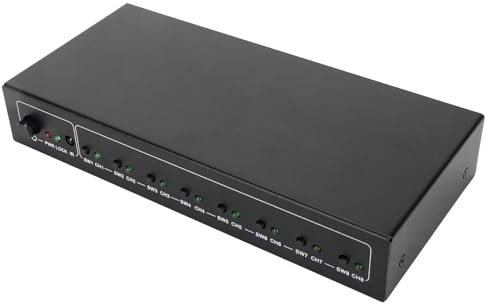 Répartiteur Optique Numérique FT18 1 Entrée 8 Sorties, Répartiteur Audio à Fibre Optique SPDIF Toslink pour Lecteur CD, Lecteur DVD, Récepteur, Support LPCM2.0 DTS (Prise UE)