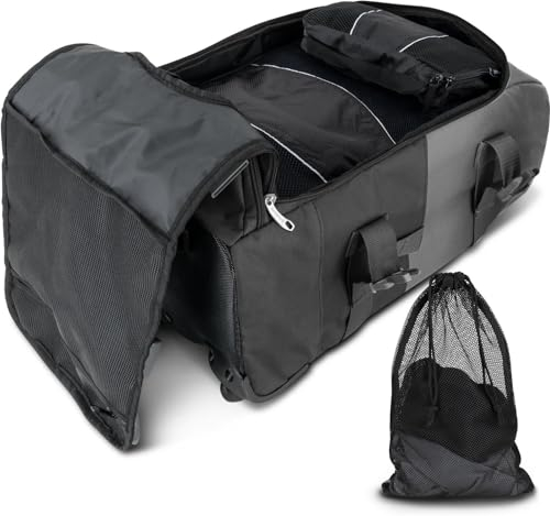 normani Reisetrolley mit Rucksackfunktion 90 L mit 5 Kleidertaschen Farbe Schwarz/Grau