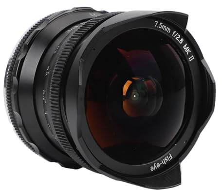 7,5mm F 2,8 Fisheye Objektiv Weitwinkel Manueller Fokus Für E-Mount Spiegellose Kamera, 180-Grad-Ansichten Super Weitwinkel, Kompatibel mit A7 A7II A7R A7RII A7S A7SII, A6000
