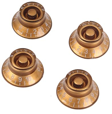 ibasenice 4pcs Golden Control Knobs for Electric Guitar Volume Tone Rotary Knobs Replacement Guitar Parts Gd28