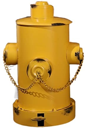 Cubo Basura Cesto de Basura Cubo De Basura Industrial De Hierro Y Viento, Cubo De Basura Artístico con Pedal De Hidrante De Incendios, Cubo De Basura Forjado con Tapa Papelera Papeleras Basurero (Col
