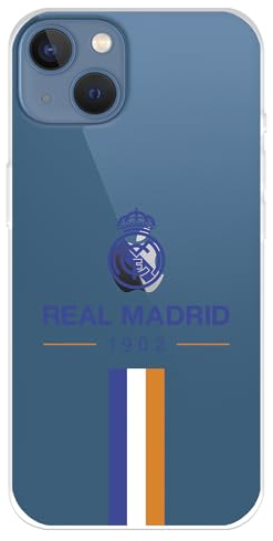 Schutzhülle für iPhone 13 von Real Madrid 1902, transparent, zum Schutz Ihres Handys. Flexible Silikonschicht mit offizieller Lizenz von Real Madrid